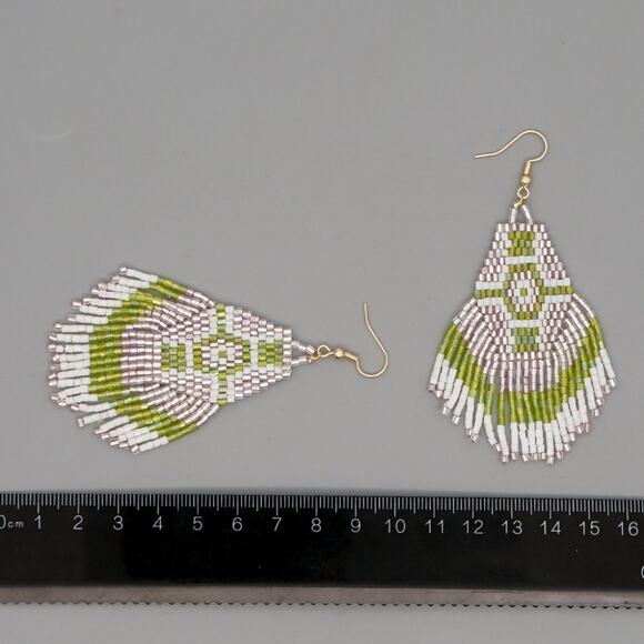 Boho Handmade Colorful Beaded Tassel Earrings - Picture 5 of 6